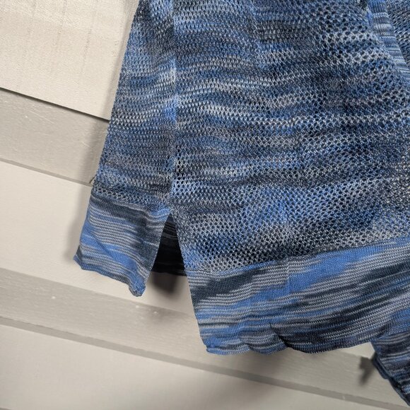 Rag & Bone Jean Long Sleeve Sheer Mesh Shirt XS *Damaged multi tonal blue stripe - Picture 6 of 12